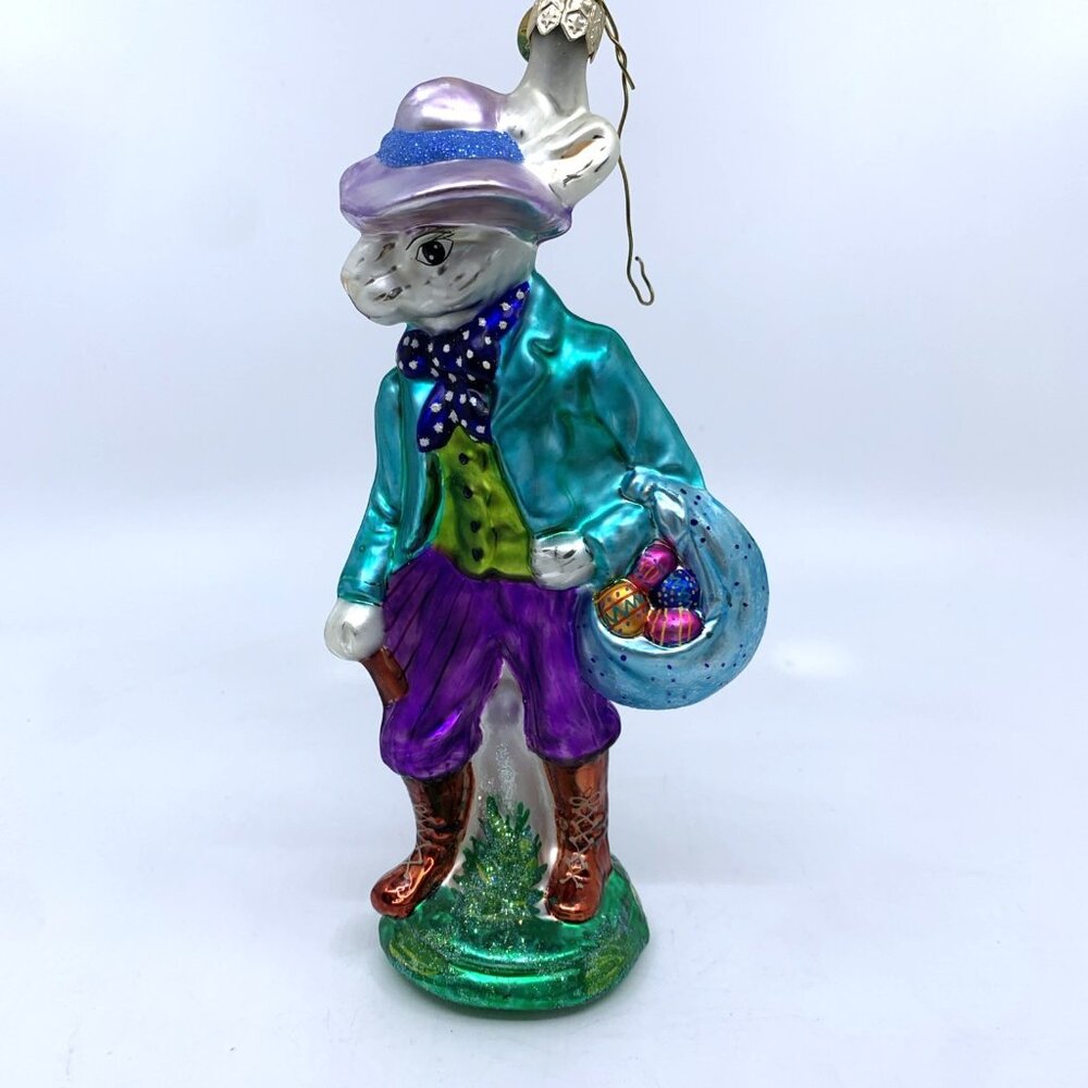 Christopher Radko “Lord Briardash” Easter Bunny Blown Glass Ornament 7.5” Poland